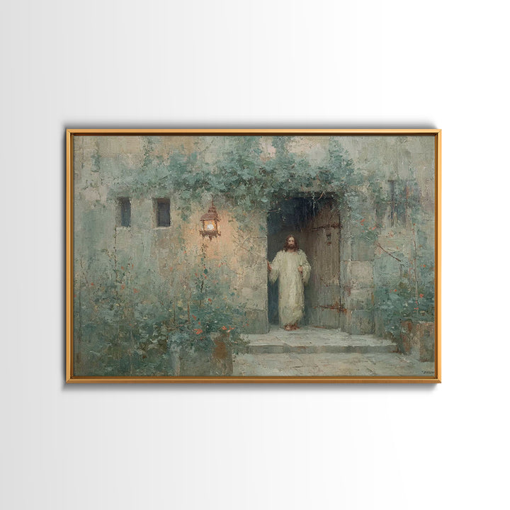 Light Of Welcome - Framed Canvas Print - Christian Wall Art - Modern Christian Art - Jesus Painting - Christian Art Canvas