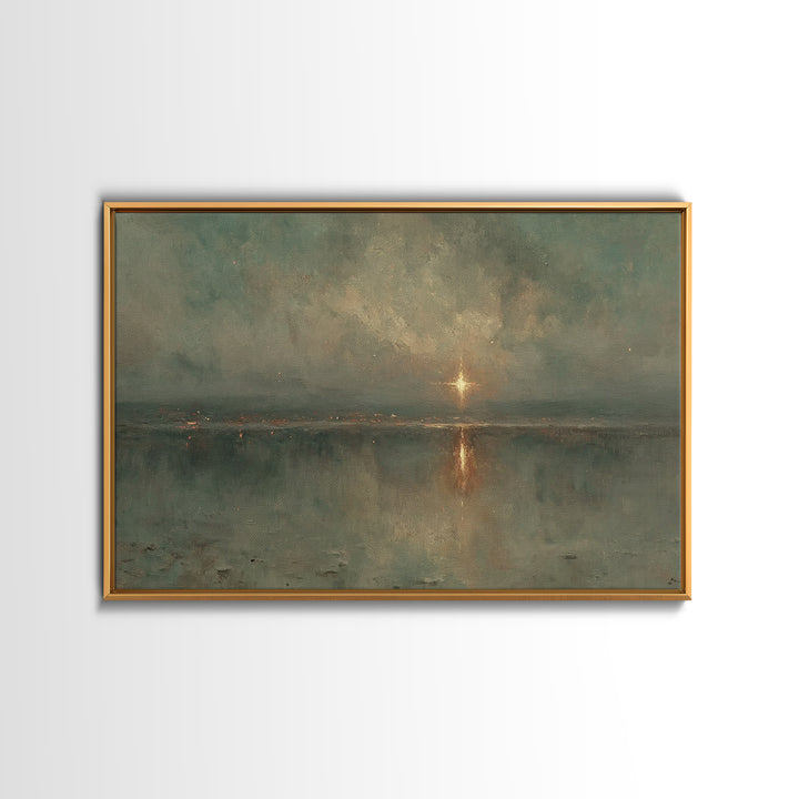 Twilight Promise Star | Framed Canvas Print | Christian Wall Art | Christian Art Work | Christmas Art Framed | Jesus Christmas Art | Christ