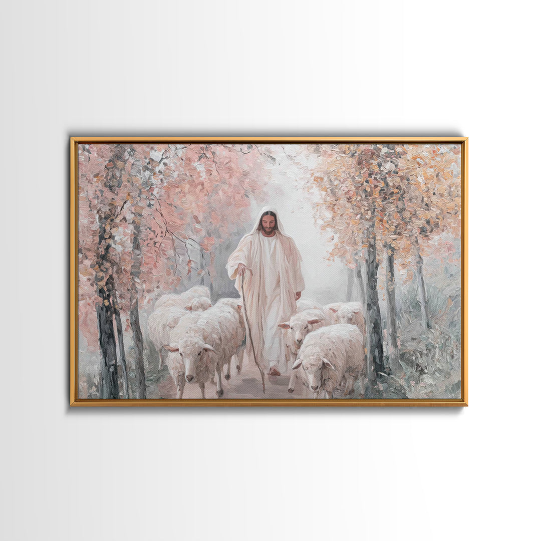 Shepherd Of Peace – Framed Canvas Print – Christian Wall Art – Jesus Painting – Christian Art Canvas – Large Christian Art