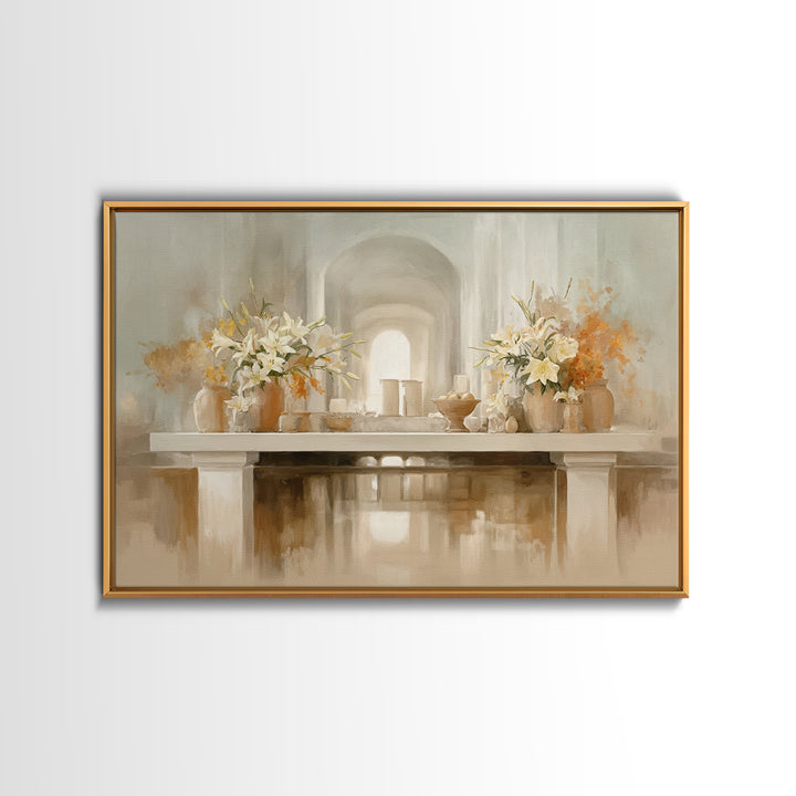 Sanctuary Of Lilies – Framed Canvas Print – Christian Decor For Home – Christian Art Prints – Christian Art Canvas – Christian Art Gift – S