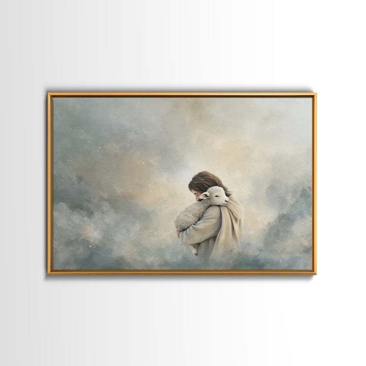 Gentle Haven Light | Framed Canvas Print | Christian Art Canvas | Jesus Painting | Christian Wall Art | Christmas Art | Christian Home Deco