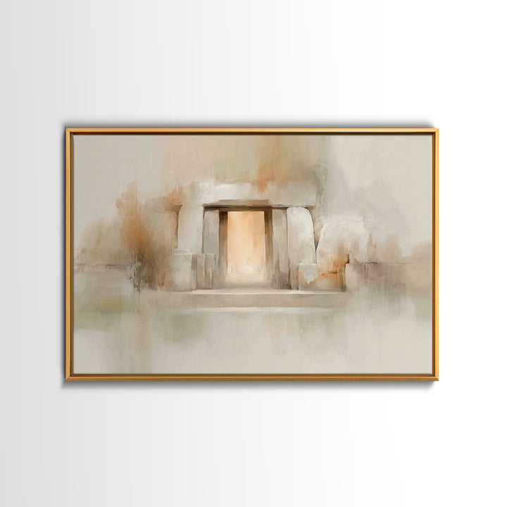 Stone Gate Hope – Framed Canvas Print – Christian Wall Art – Christian Art Canvas – Easter Art – Christian Painting – Christian Decor – Uni