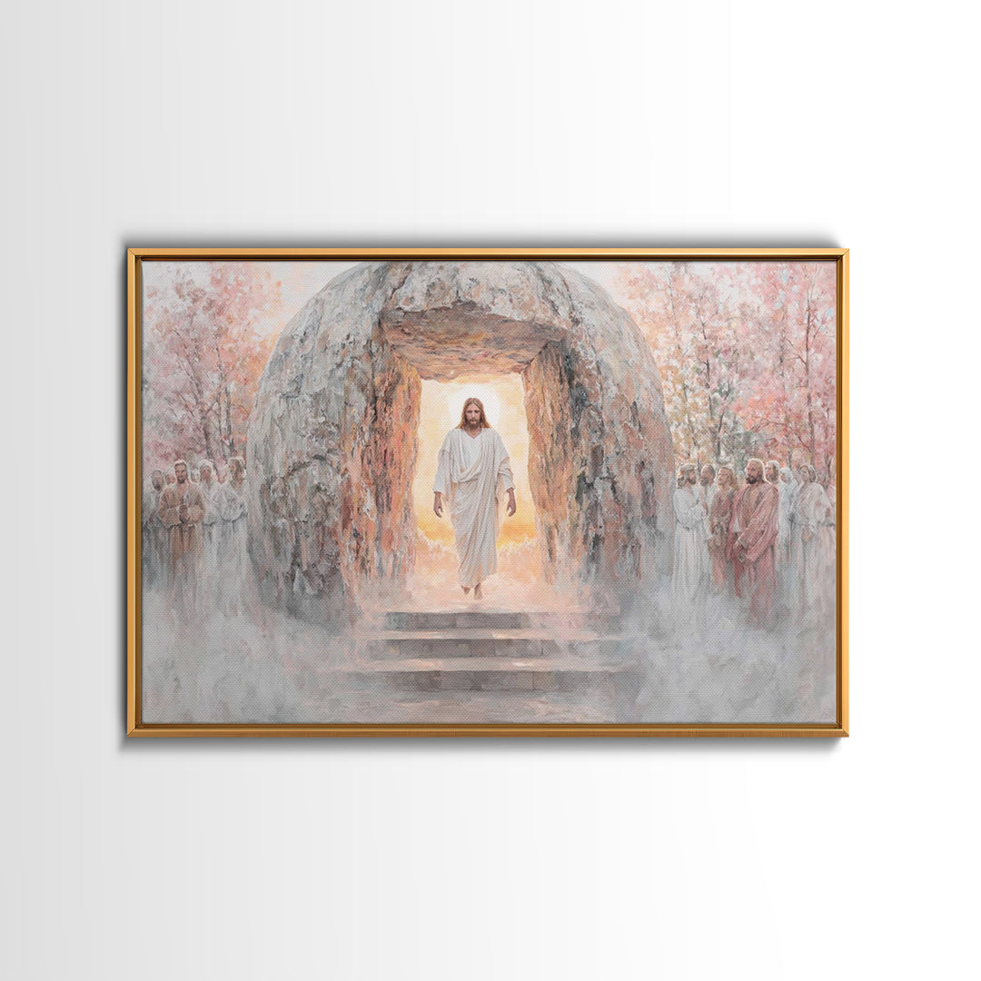 Glory Beyond The Tomb | Framed Canvas Print | Christian Art | Jesus Painting | Christian Wall Art | Christian Art Canvas | Easter Art | Chr