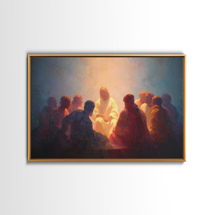 Eternal Gathering, Framed Canvas Print, Christian Art Canvas, Jesus Painting, Christian Wall Art, Christmas Art Prints, Modern Christian Ar