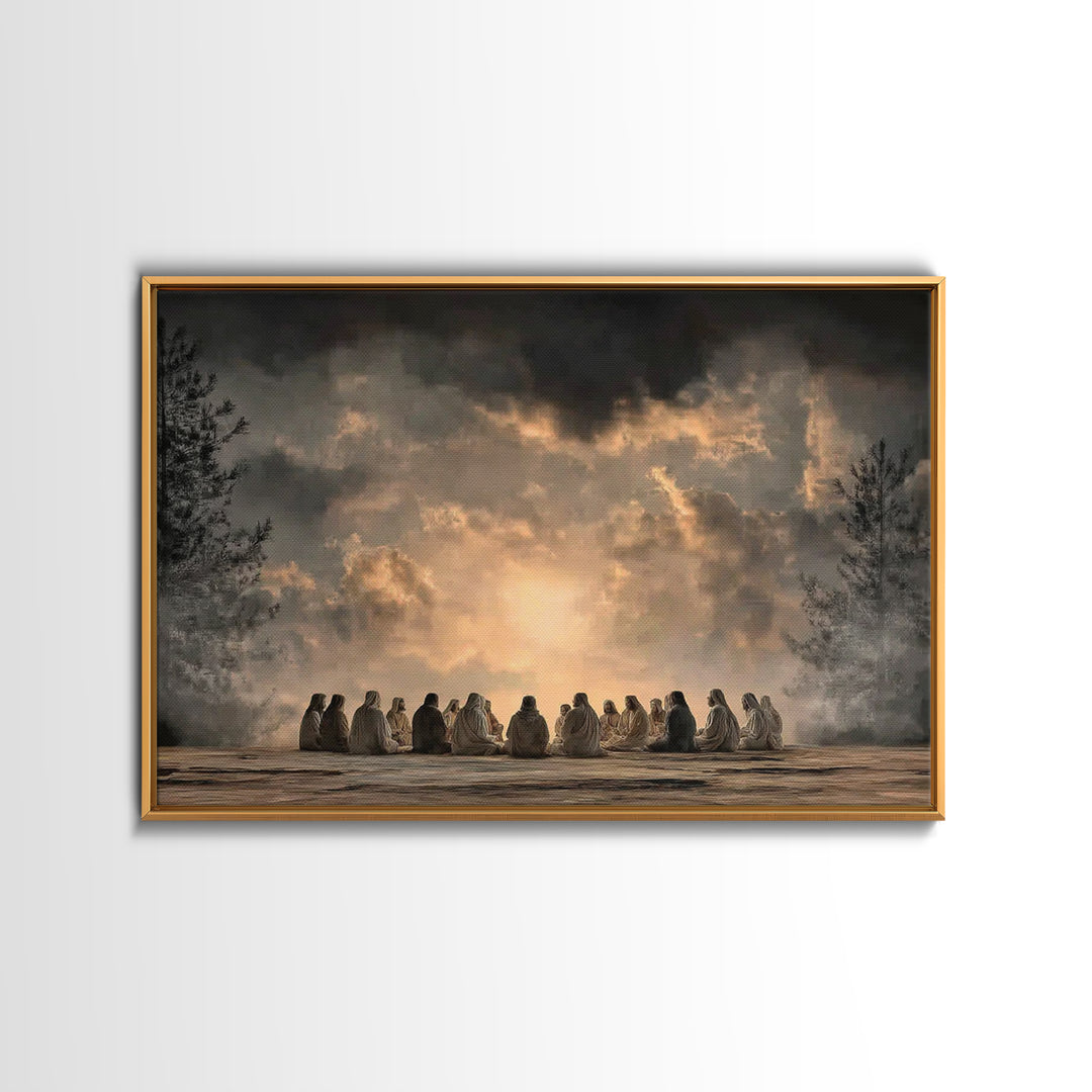 Holy Summit | Framed Canvas Print | Christian Wall Art | Christian Christmas Art | Jesus Painting | Christian Art Canvas | Vintage Christia