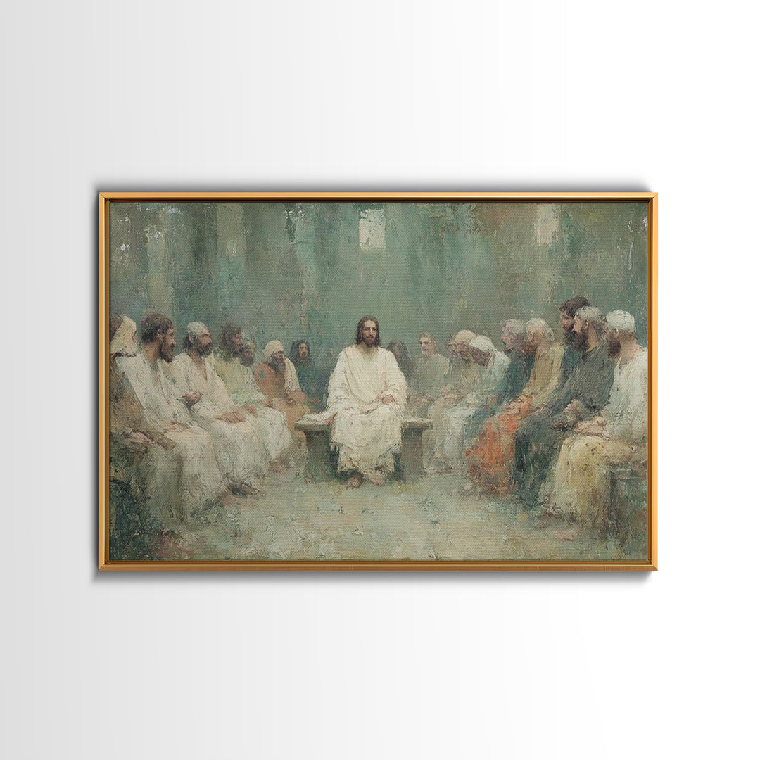 Heavenly Circle | Framed Canvas Print | Christian Art Canvas | Jesus Painting | Modern Christian Art | Christian Gift Ideas | Christmas Wal