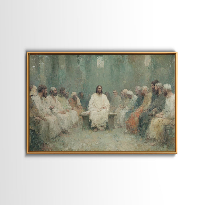 Heavenly Circle | Framed Canvas Print | Christian Art Canvas | Jesus Painting | Modern Christian Art | Christian Gift Ideas | Christmas Wal