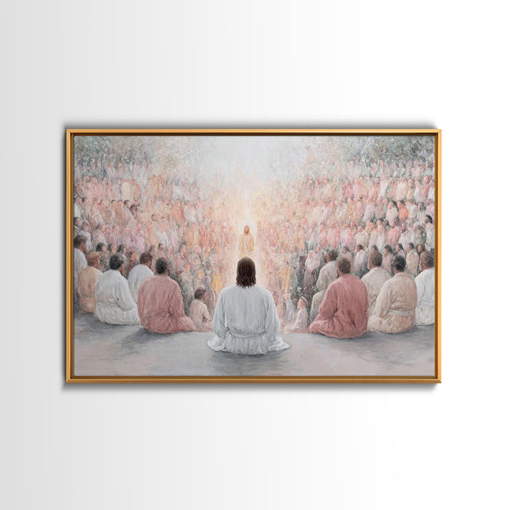 Radiant Discourse, Framed Canvas Print, Christian Wall Art, Jesus Painting, Christian Art Canvas, Modern Christian Painting, Christian Deco