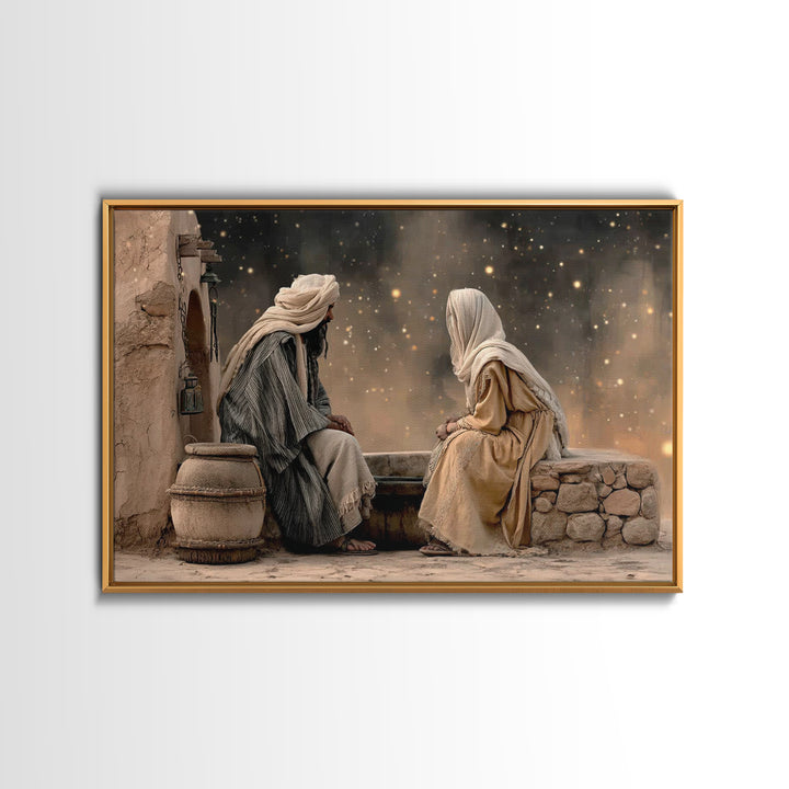 Night Well Wonder, Framed Canvas Print, Christian Wall Art, Jesus Painting, Christian Art Canvas, Moody Christian Art, Christian Gift Ideas