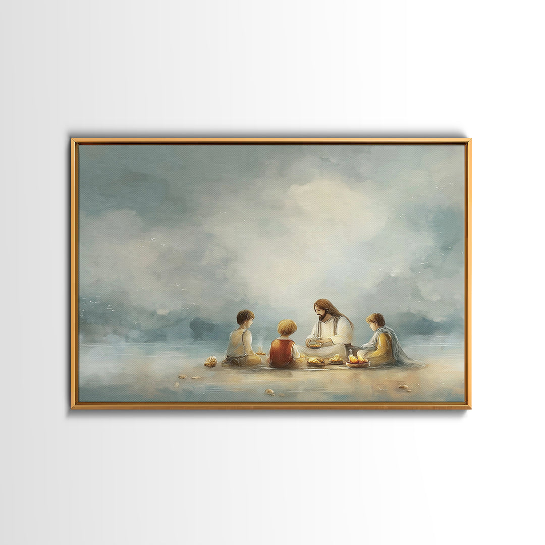 Blossoms Of Grace – Framed Canvas Print – Christian Wall Art – Jesus Painting – Christian Art Canvas – Christian Christmas Art