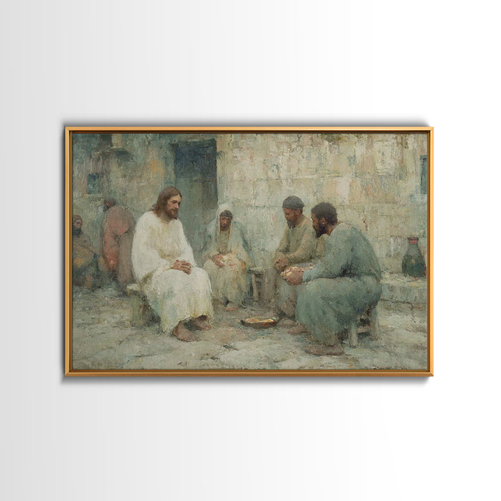 Shore Of Mercy – Framed Canvas Print – Christian Art Print – Christian Wall Art – Jesus Painting – Vintage Christian Art – Christian Christ