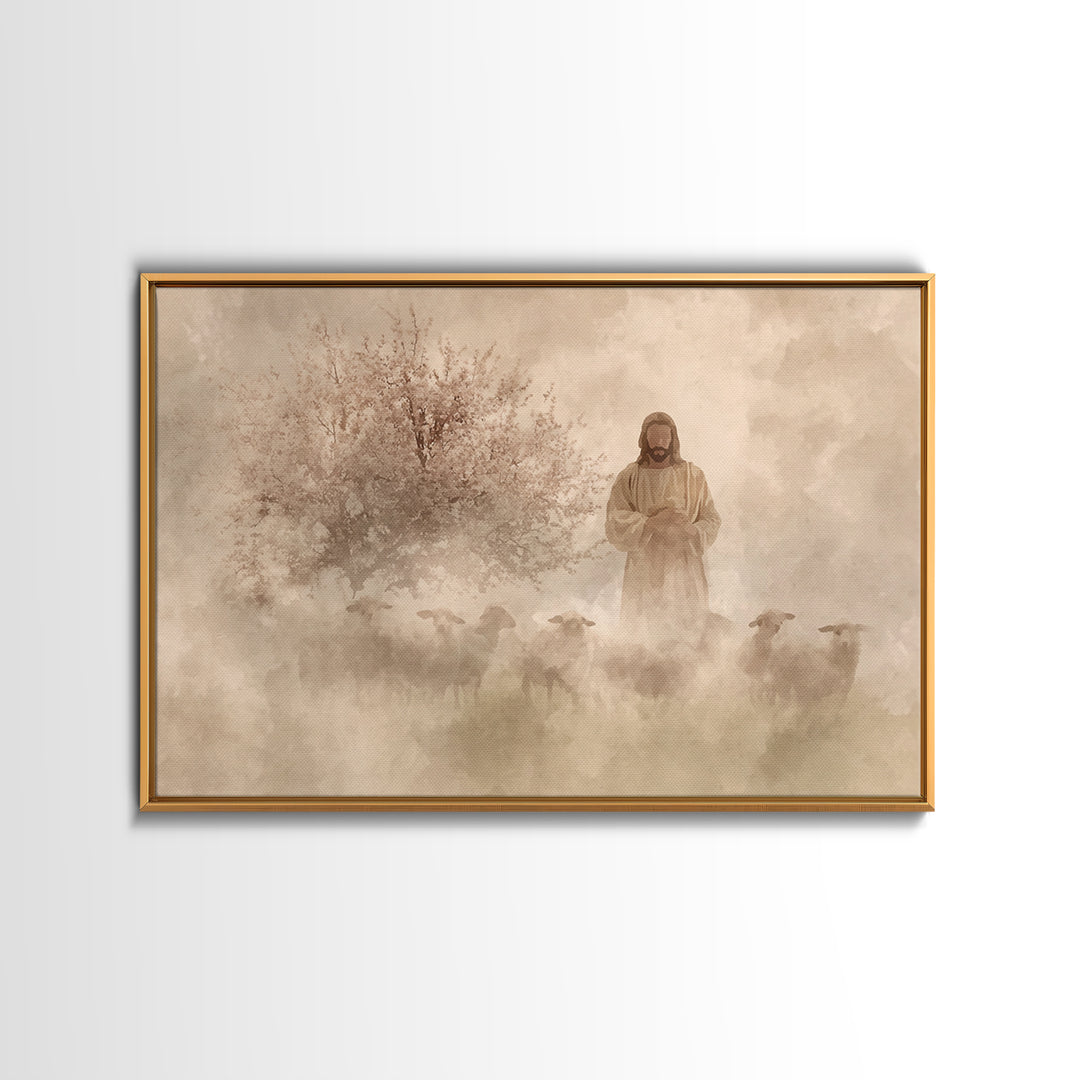 Garden Of Hope – Framed Canvas Print – Christian Art – Jesus Painting – Christian Art Canvas – Christmas Art Framed – Christian Decorations