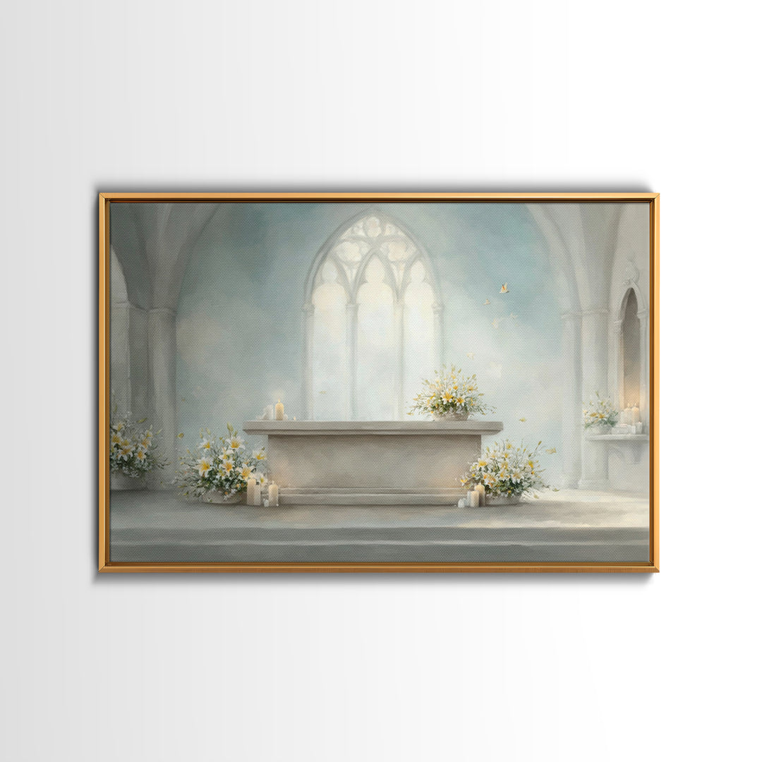 Sanctuary Of Light – Framed Canvas Print – Christian Wall Art – Christian Art Canvas – Jesus Painting – Christian Decor – Christmas Art