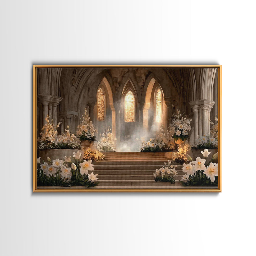 Temple Blossoms – Framed Canvas Print – Christian Christmas Art – Christian Wall Art – Christian Art Canvas – Jesus Painting – Christian De