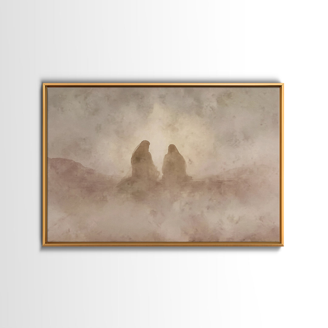Sacred Companions – Framed Canvas Print – Christian Art Canvas – Christian Wall Art – Christian Painting – Minimalist Christian Art – Chris