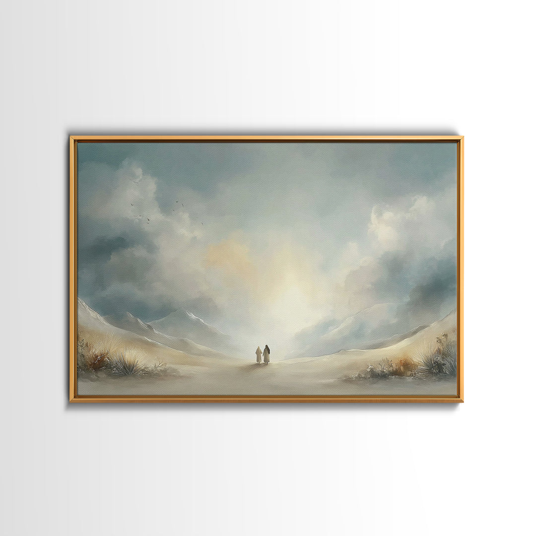 Desert Dawn – Framed Canvas Print – Christian Wall Art – Christian Art Canvas – Subtle Christian Art – Christian Painting – Christian Decor