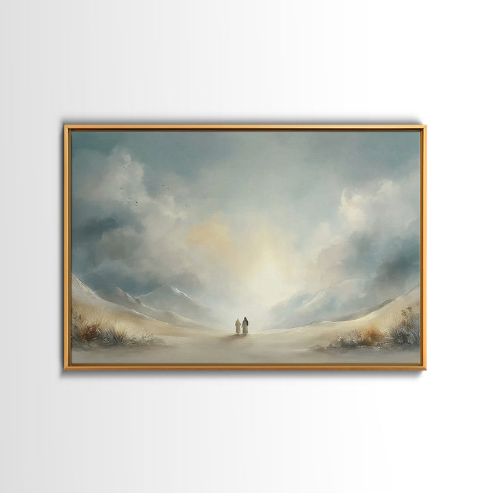 Desert Dawn – Framed Canvas Print – Christian Wall Art – Christian Art Canvas – Subtle Christian Art – Christian Painting – Christian Decor