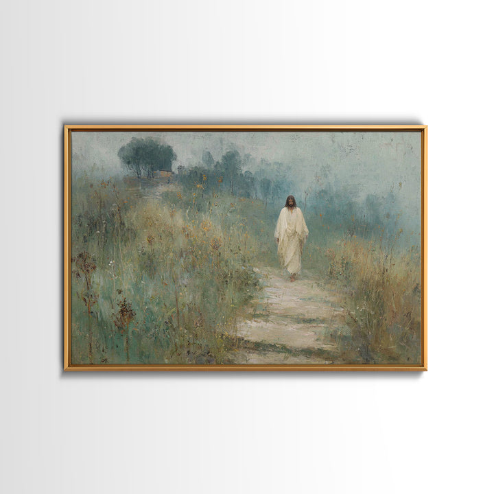 Fields Of Promise | Framed Canvas Print | Christian Art Canvas | Jesus Painting | Christian Wall Art | Subtle Christian Art