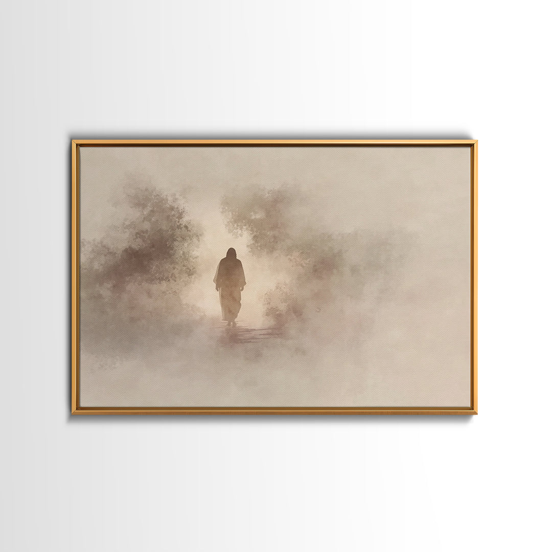 Silent Redeemer, Framed Canvas Print, Christian Art Canvas, Christian Wall Art, Jesus Painting, Minimalist Christian Art