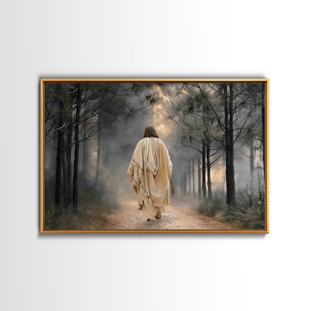 Shepherd’s Path, Framed Canvas Print, Christian Wall Art, Christian Art Canvas, Jesus Painting, Large Christian Art