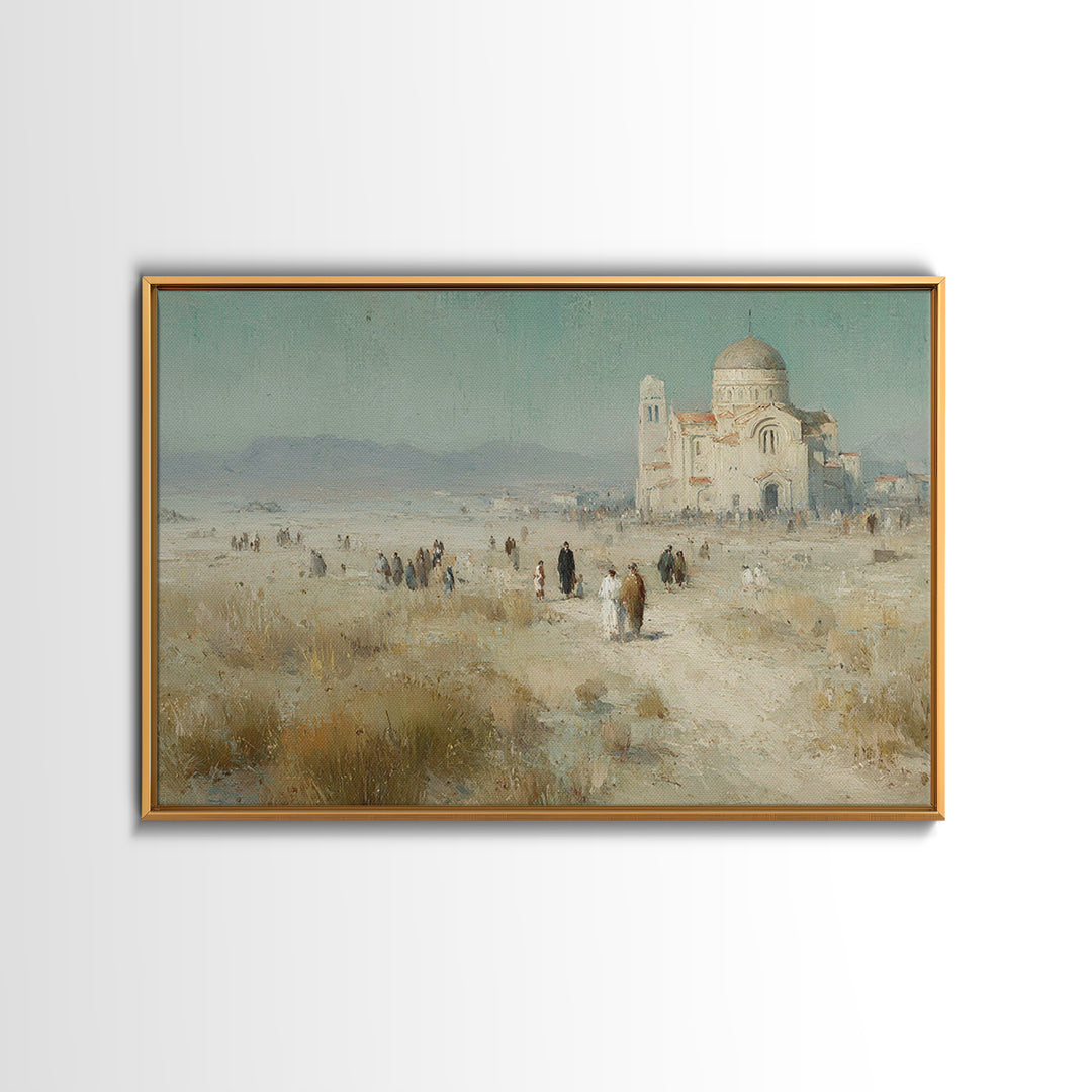 Pilgrims Of Faith – Framed Canvas Print – Christian Art Canvas – Christian Painting – Christian Wall Art – Vintage Christian Art – Christia