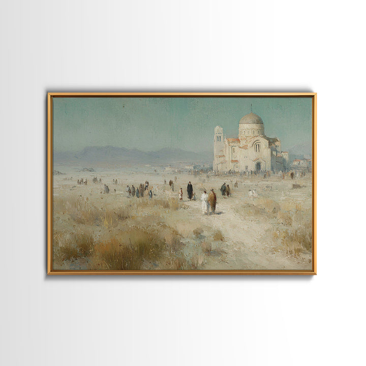 Pilgrims Of Faith – Framed Canvas Print – Christian Art Canvas – Christian Painting – Christian Wall Art – Vintage Christian Art – Christia