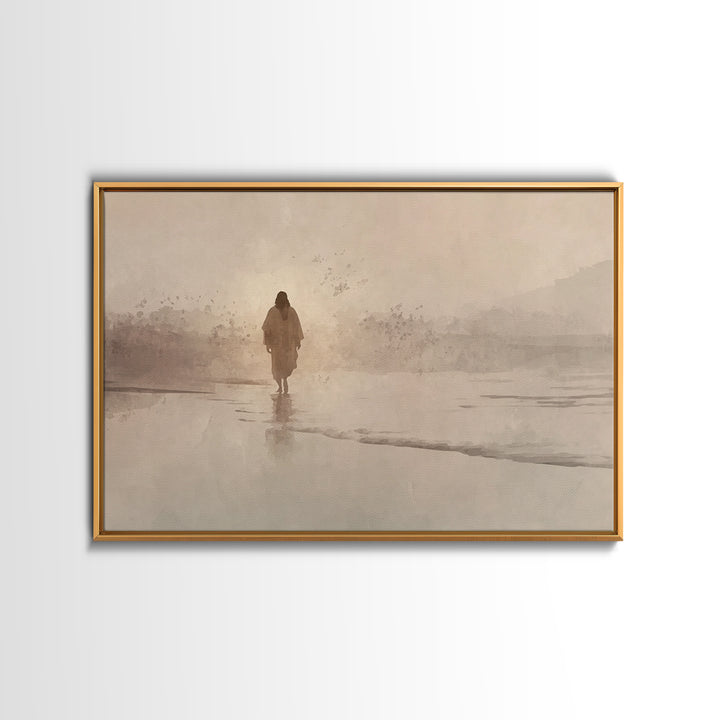 Desert Dawn Peace, Framed Canvas Print, Christian Art Canvas, Jesus Painting, Christian Wall Art, Subtle Christian Art, Christian Christmas