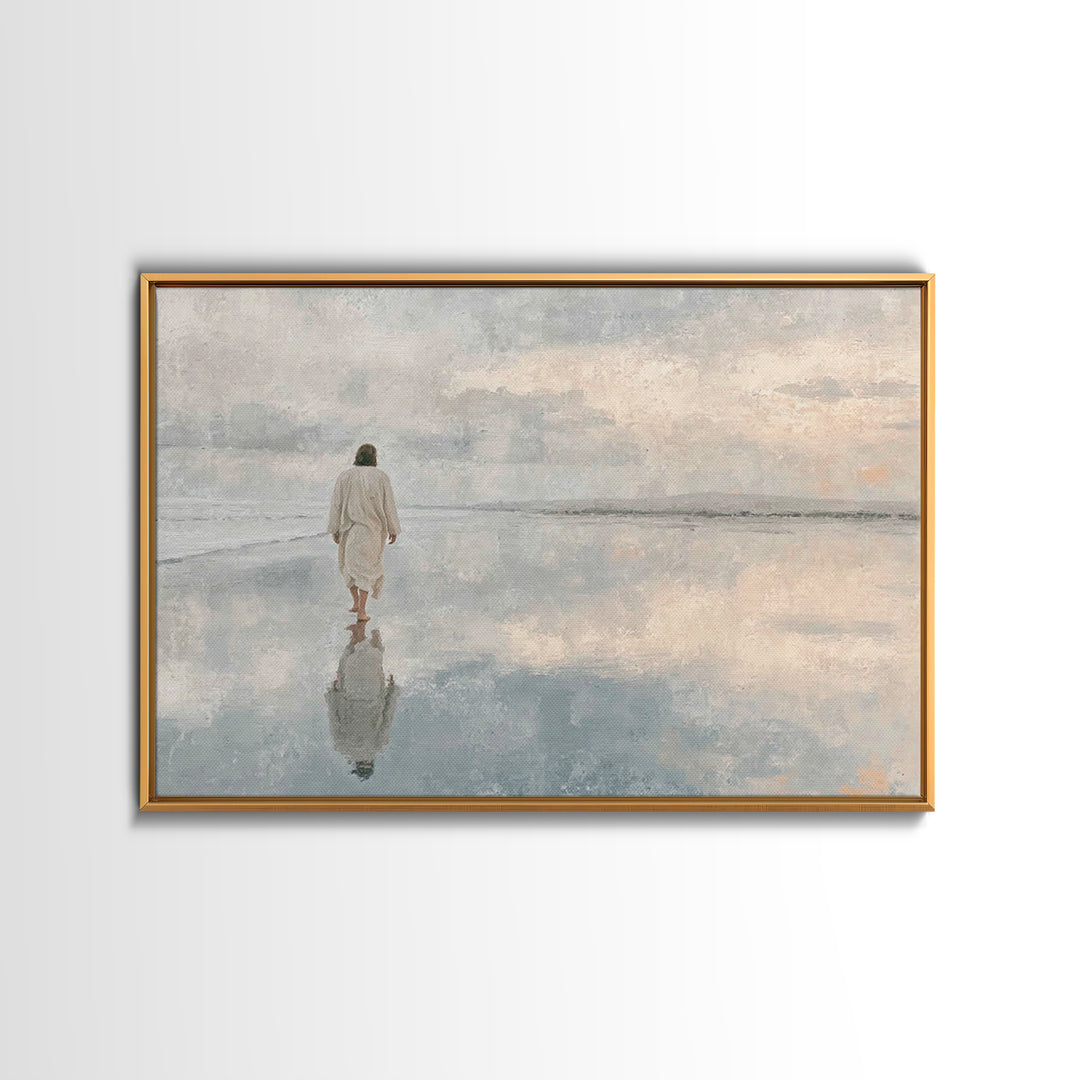Still Waters Faith – Framed Canvas Print – Christian Wall Art – Christian Art Canvas – Jesus Painting – Moody Christian Art – Christian Dec