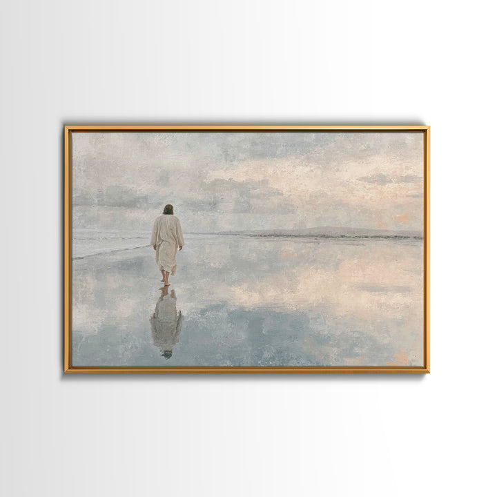 Still Waters Faith – Framed Canvas Print – Christian Wall Art – Christian Art Canvas – Jesus Painting – Moody Christian Art – Christian Dec