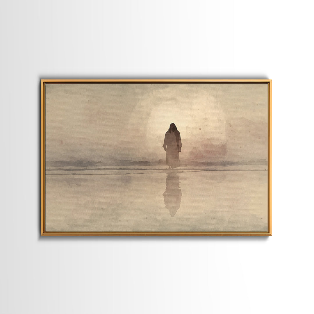 Morning Glory Walk – Framed Canvas Print – Jesus Painting – Christian Art Canvas – Christian Wall Art – Christian Gift – Abstract Christian