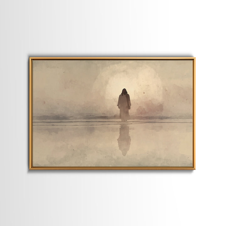 Morning Glory Walk – Framed Canvas Print – Jesus Painting – Christian Art Canvas – Christian Wall Art – Christian Gift – Abstract Christian