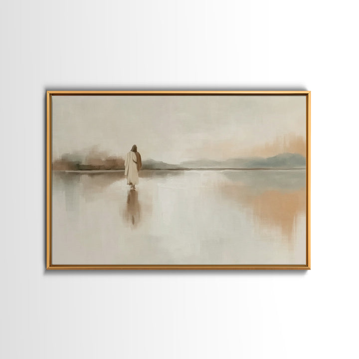 Quiet Lands Promise, Framed Canvas Print, Christian Art Work, Christian Wall Art, Jesus Painting, Minimalist Christian Art, Christian Gift