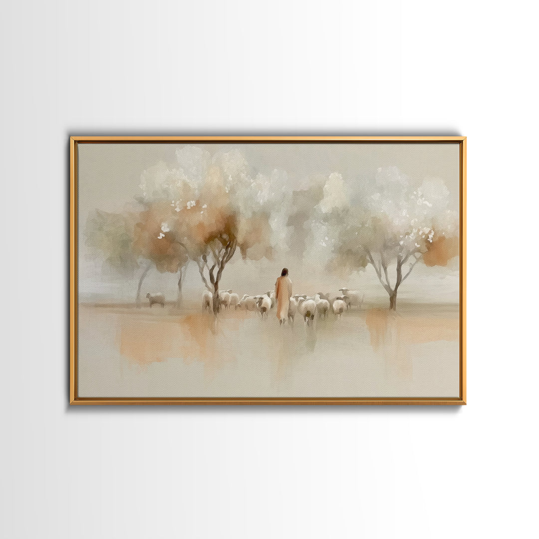 Orchard Of Peace | Framed Canvas Print | Jesus Painting | Christian Art Canvas | Christian Wall Art | Moody Christian Art | Christian Gift