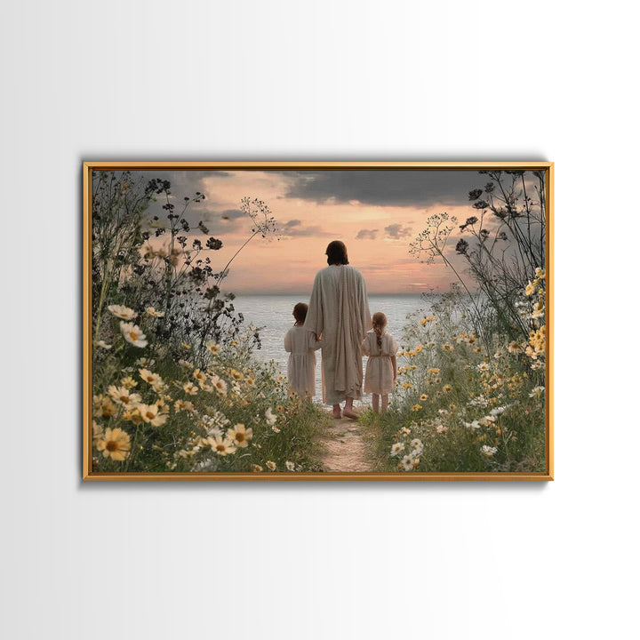 Sunset Of Mercy – Framed Canvas Print – Christian Art Canvas – Jesus Painting – Christian Wall Art – Moody Christian Art