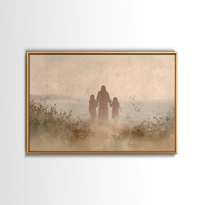 Whispered Meadow Path | Framed Canvas Print | Christian Art Canvas | Jesus Painting | Christian Wall Art | Unique Christian Art