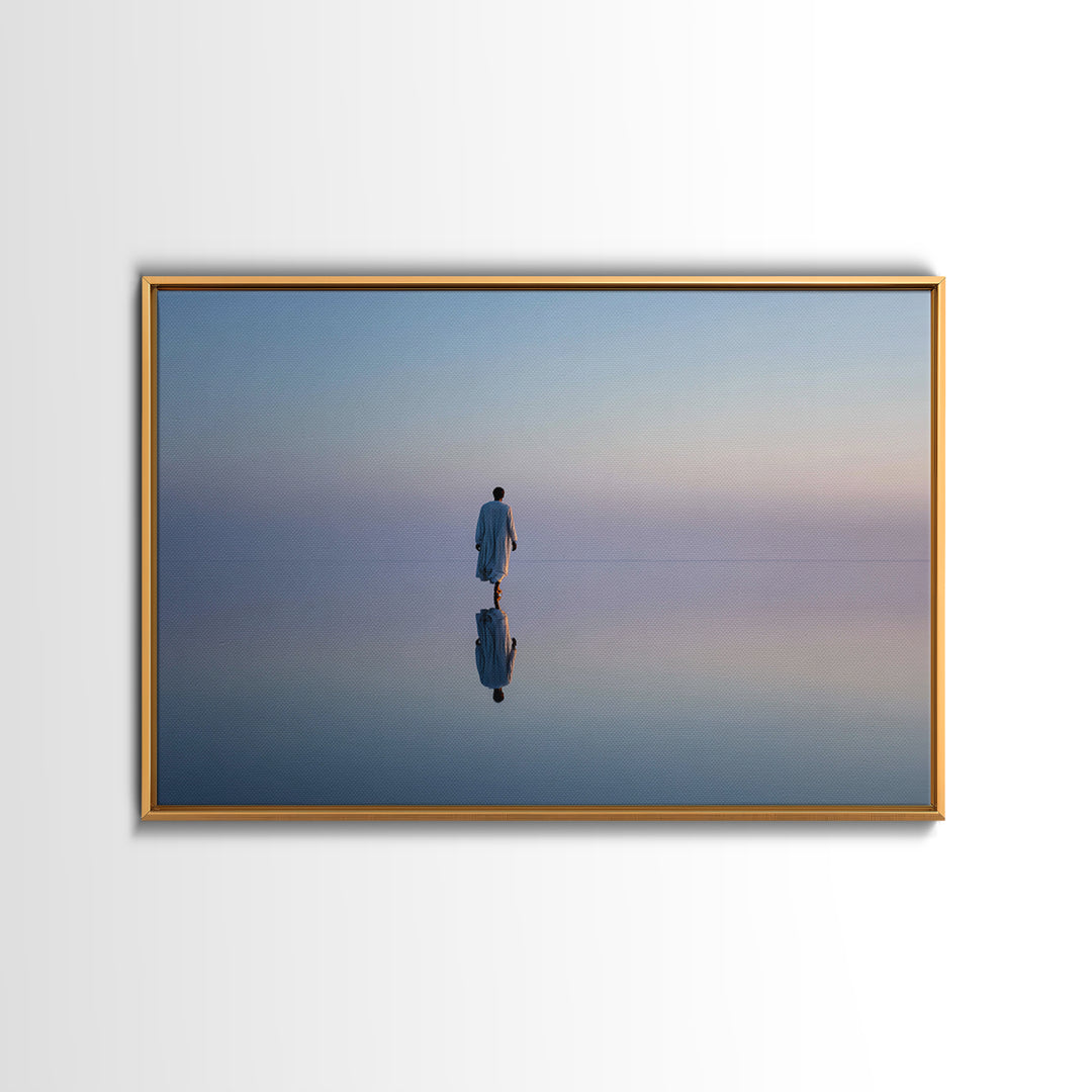 Still Waters Peace – Framed Canvas Print – Christian Art Canvas – Jesus Painting – Christian Wall Art – Minimalist Christian Art