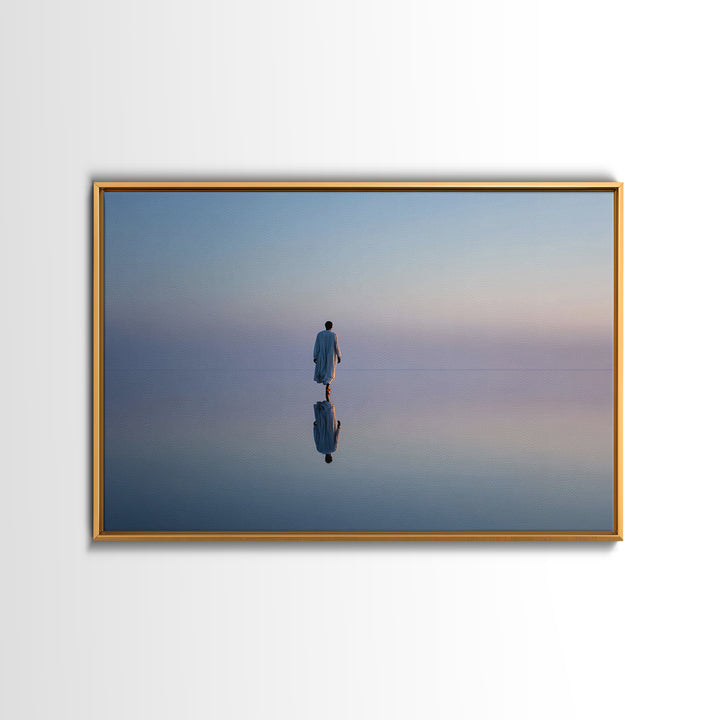 Still Waters Peace – Framed Canvas Print – Christian Art Canvas – Jesus Painting – Christian Wall Art – Minimalist Christian Art