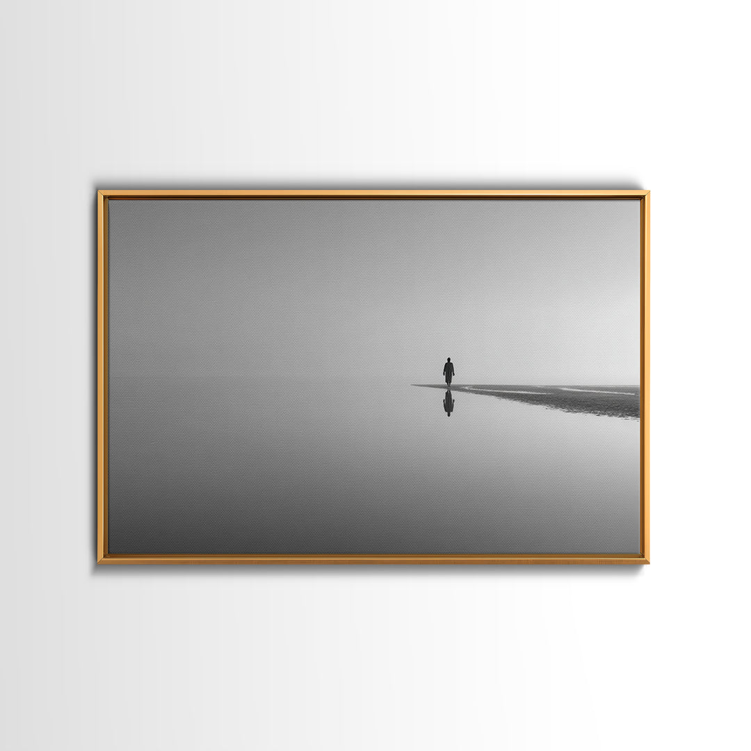 Silent Horizon, Framed Canvas Print, Christian Wall Art, Minimalist Christian Art, Jesus Painting, Christian Art Canvas, Subtle Christian A