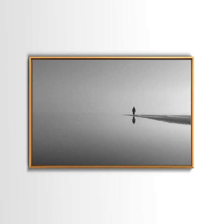 Silent Horizon, Framed Canvas Print, Christian Wall Art, Minimalist Christian Art, Jesus Painting, Christian Art Canvas, Subtle Christian A