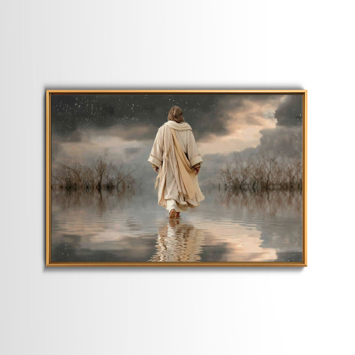 Light Of Salvation | Framed Canvas Print | Jesus Painting | Christian Art Canvas | Christian Wall Art | Modern Christian Art | Christmas Ar