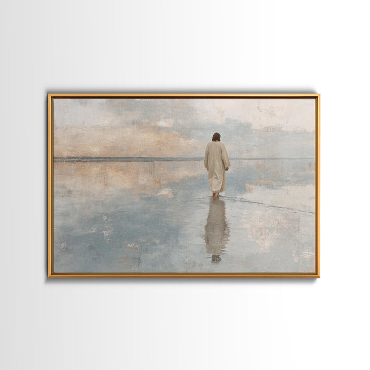 Desert Peace, Framed Canvas Print, Christian Art Canvas, Jesus Painting, Subtle Christian Art, Christian Wall Art, Christian Christmas Art