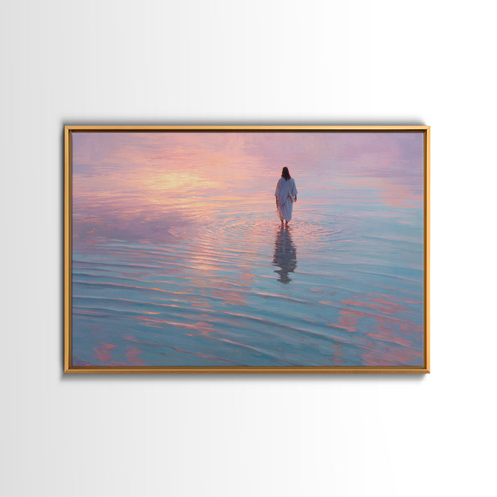 Waves Of Glory – Framed Canvas Print – Jesus Painting – Christian Art Canvas – Christian Wall Art – Modern Christian Art – Christian Decora