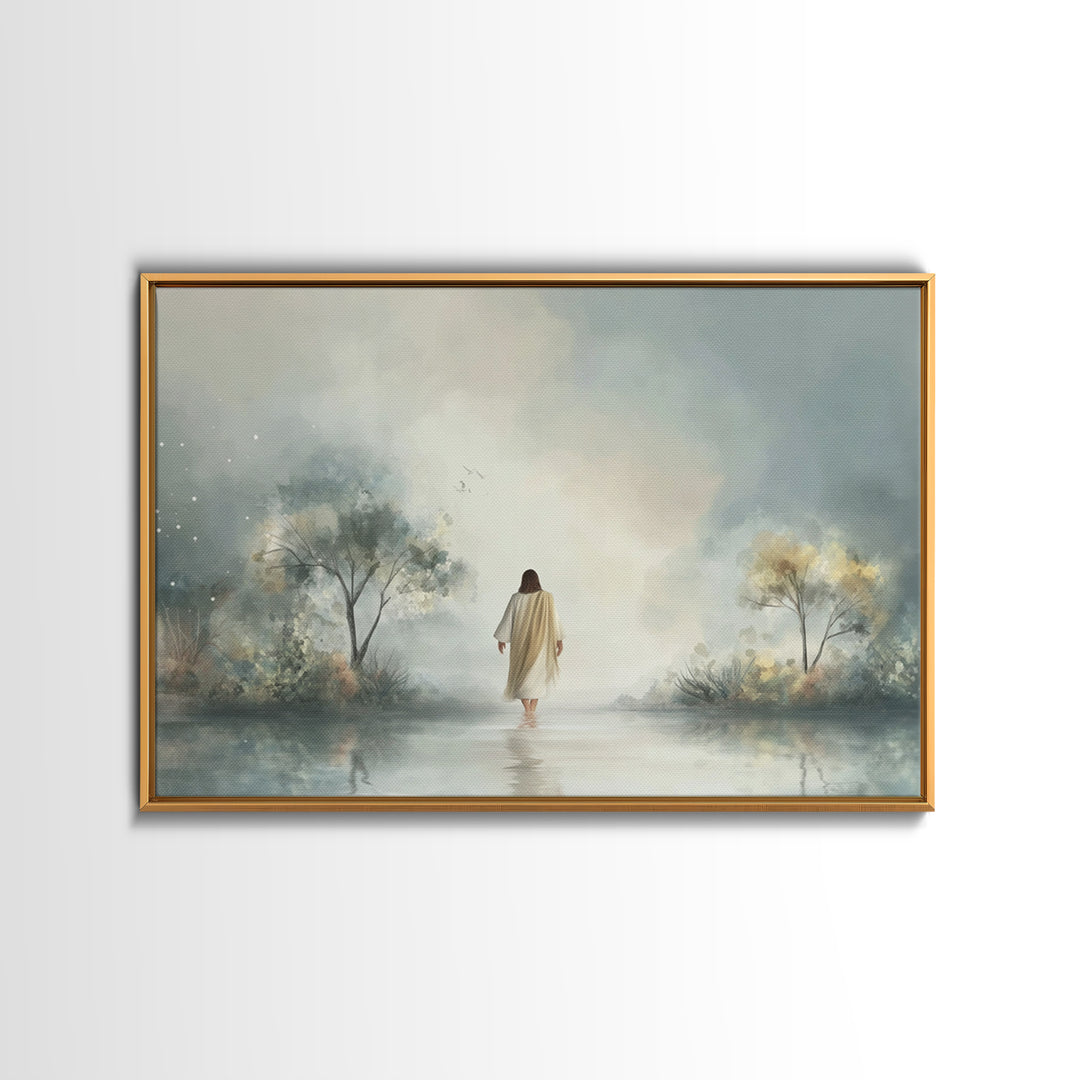 Garden of Grace, Framed Canvas Print, Christian Art Canvas, Jesus Painting, Subtle Christian Art, Christian Wall Art, Christian Art Gift