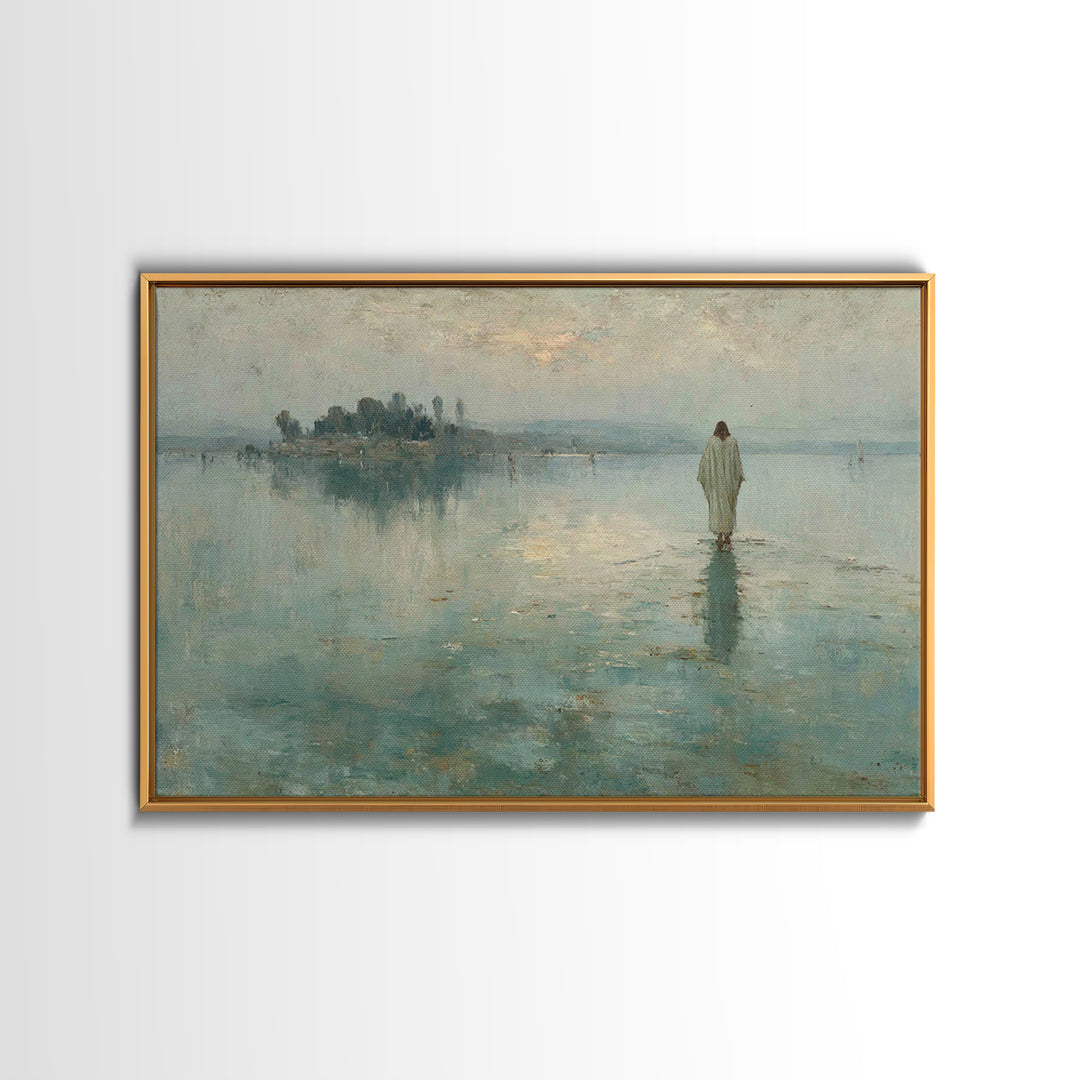 Shepherd’s Meadow – Framed Canvas Print – Christian Art Canvas – Jesus Painting – Christian Wall Art – Vintage Christian Painting – Christi