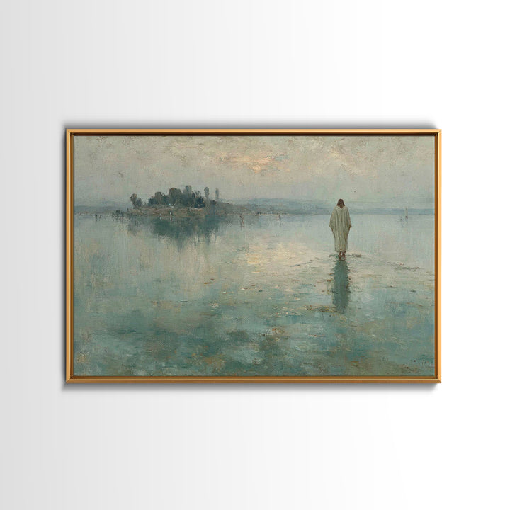 Shepherd’s Meadow – Framed Canvas Print – Christian Art Canvas – Jesus Painting – Christian Wall Art – Vintage Christian Painting – Christi