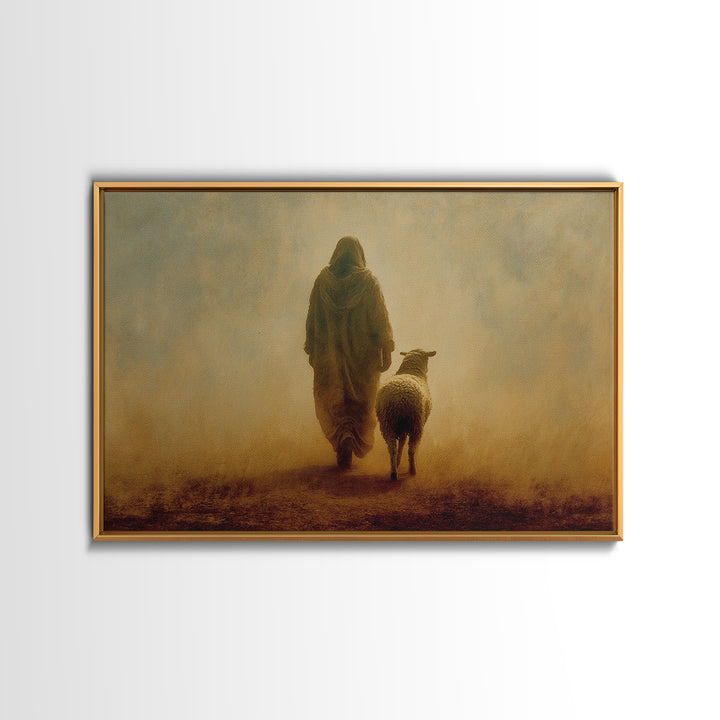 Guiding Mercy, Framed Canvas Print, Christian Wall Art, Jesus Painting Canvas, Modern Christian Art, Christian Christmas Art, Large Christi