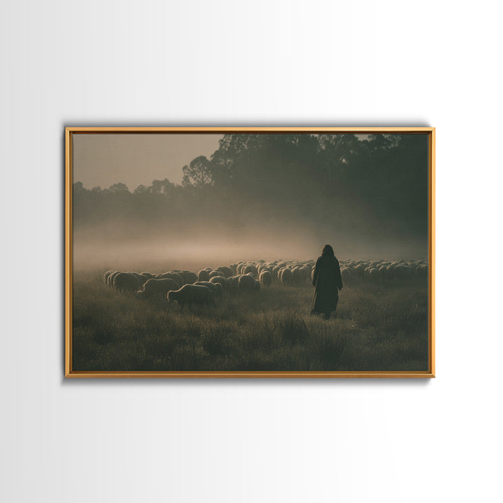 Misty Promise | Framed Canvas Print | Christian Wall Art | Christian Art Canvas | Jesus Painting | Modern Christian Art | Christian Christm