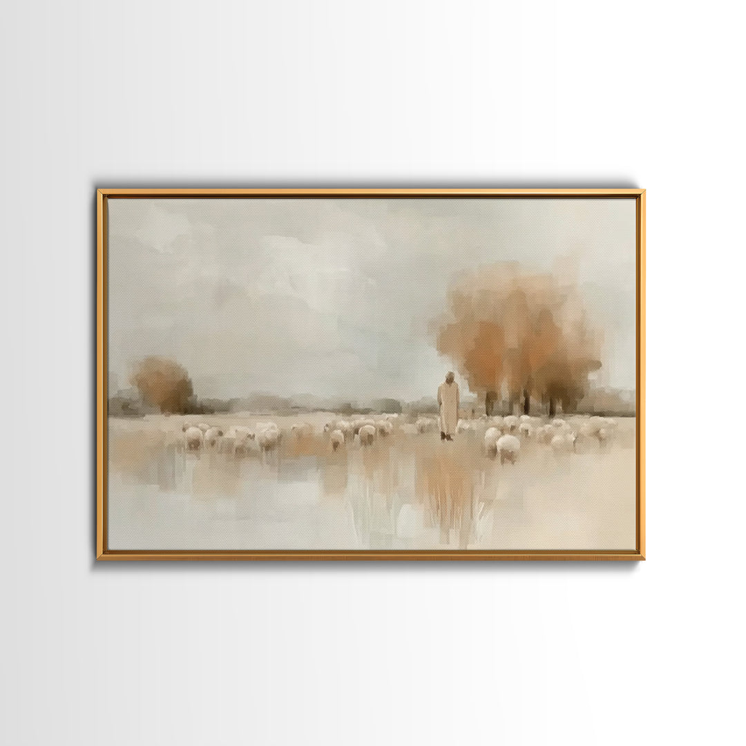 Mountain Light – Framed Canvas Print – Christian Art Canvas – Jesus Painting – Modern Christian Art – Christian Wall Art – Christmas Art Wo