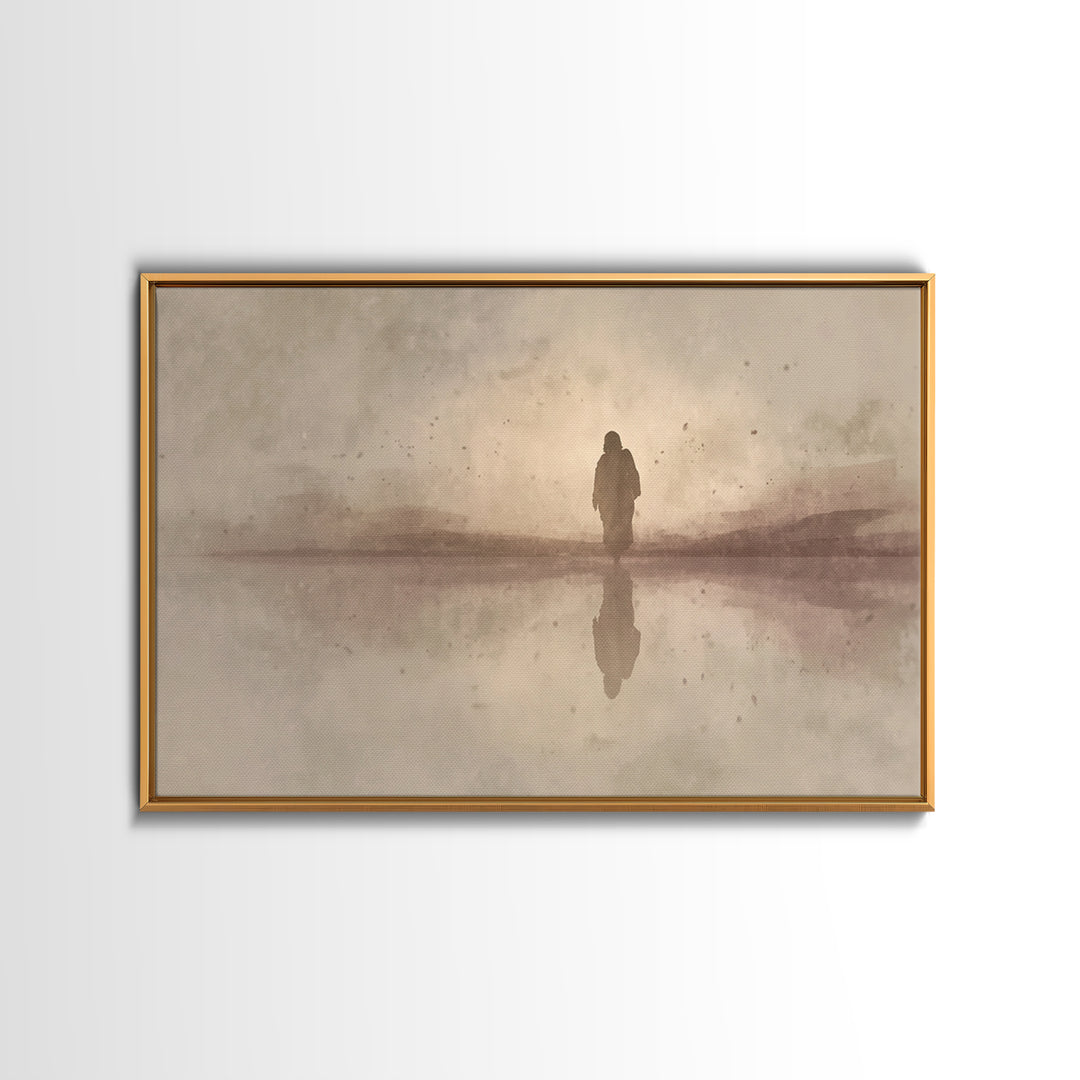 Sacred Silence, Framed Canvas Print, Christian Art Canvas, Jesus Painting, Moody Christian Art, Christian Paintings, Christian Christmas De