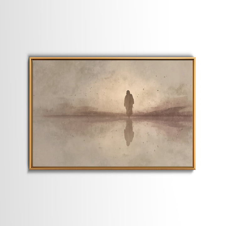Sacred Silence, Framed Canvas Print, Christian Art Canvas, Jesus Painting, Moody Christian Art, Christian Paintings, Christian Christmas De